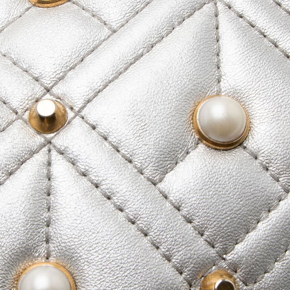 Gucci Metallic Matelasse Leather Pearl GG Marmont Mini Flap Bag - FINAL SALE - Picture 10 of 15